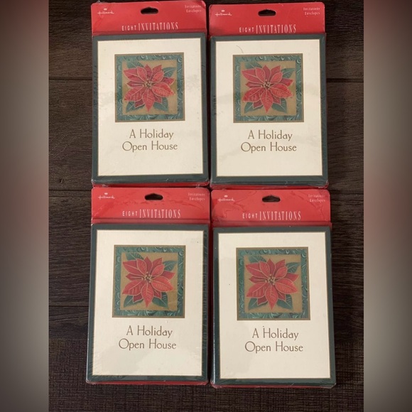 Hallmark Vintage A Holiday Open House Invitations Cards & Envelopes Lot of 4 - Picture 5 of 5